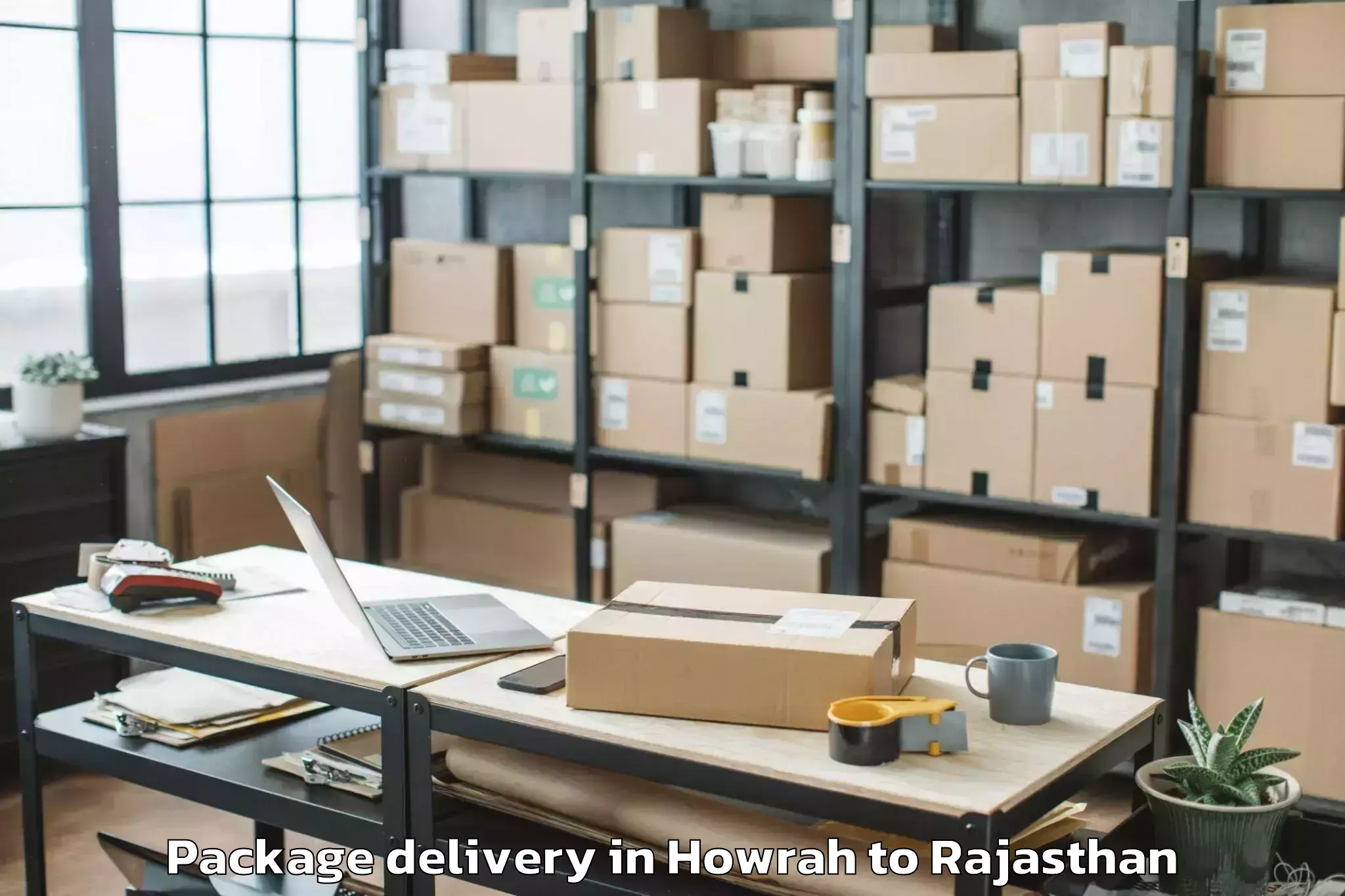 Professional Howrah to Sangam University Bhilwara Package Delivery